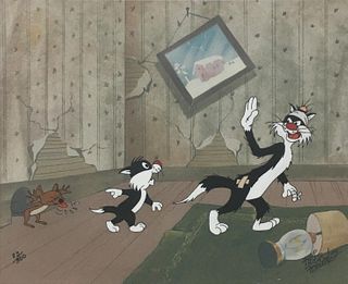 Friz Freleng - Warner Brothers Sylvester Animation Cel