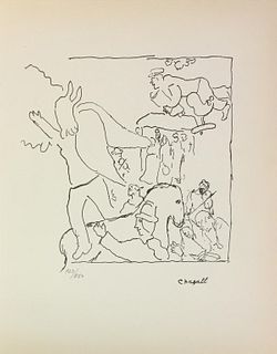 Marc Chagall - Untitled (Barnyard) from "Le Dur Desir