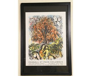 FRAMED MARC CHAGALL EXHIBITION POSTER