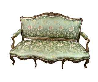 19th CENTURY FRENCH SCALAMANDRE SETTEE