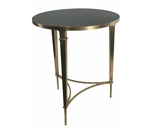 CONTEMPORARY GILT METAL MARBLE TOP COCKTAIL TABLE