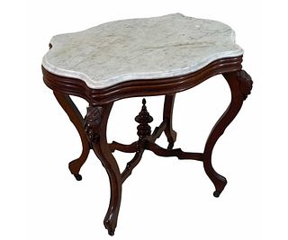 VICTORIAN MARBLE TOP SIDE TABLE