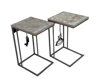 PAIR OF CONEMPORARY SIDE TABLES
