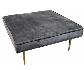 CONTEMPORARY GRAY UPHOLSTERED BENCH/OTTOMAN