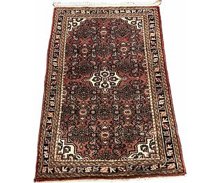 ANTIQUE HAND KNOTTED PERSIAN HAMADAN RUG