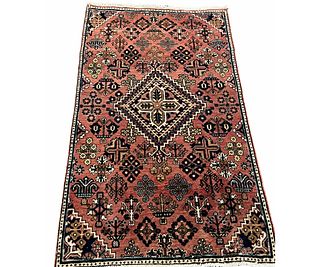 ANTIQUE HAND KNOTTED PERSIAN MALAYER RUG