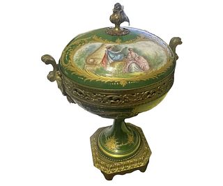 ANTIQUE FRENCH LIDDED COMPOTE