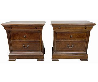 PAIR OF THOMASVILLE EMPIRE STYLE BEDSIDE CHESTS
