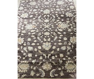 HAND-KNOTTED TURKISH BROWN/TAN RUG