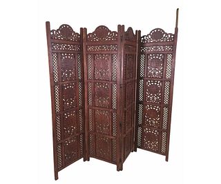 VINTAGE INDIAN CARVED & PIERCED SCREEN