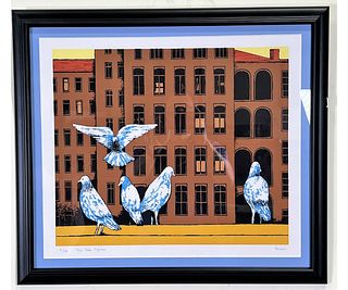 HERB MEARS "THE BLUE PIGEONS" LIMITED ED. PRINT