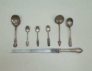 Small Group of Sterling Silver Flatware. (7).