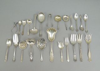 Group of Sterling Silver Serving Flatware, 24 Pieces.