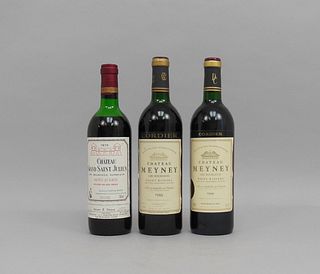 Three Bottles Bordeaux Wine.