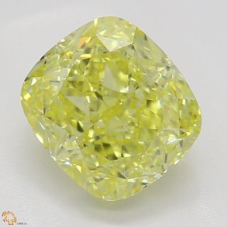 1.33 ct, Natural Fancy Intense Yellow Even Color, IF, Cushion cut Diamond (GIA Graded), Appraised Value: $36,400 