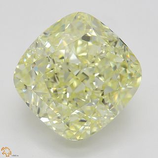 4.52 ct, Natural Fancy Light Yellow Even Color, VVS1, Cushion cut Diamond (GIA Graded), Appraised Value: $128,300 