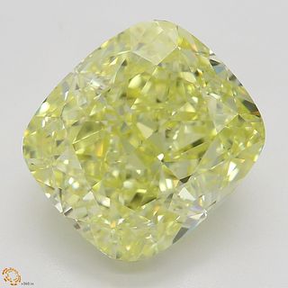 5.33 ct, Natural Fancy Intense Yellow Even Color, VS2, Cushion cut Diamond (GIA Graded), Appraised Value: $295,700 