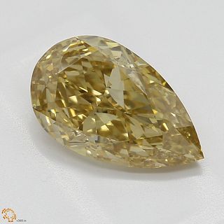 1.72 ct, Natural Fancy Brown Yellow Even Color, VVS1, Type IIa Pear cut Diamond (GIA Graded), Appraised Value: $22,000 