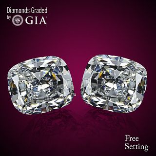 5.02 carat diamond pair Cushion cut Diamond GIA Graded 1) 2.51 ct, Color G, VS1 2) 2.51 ct, Color F, VS2 . Appraised Value: $175,000 
