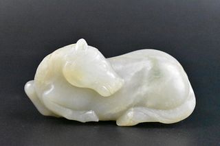 Chinese Jade Carved Horse Figure, 18/19th C.