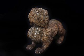 Chinese Jade Carving of Flying Lion, Han Dynasty