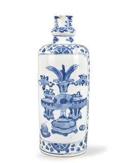 A Chinese Blue & White Vase, Kangxi Period