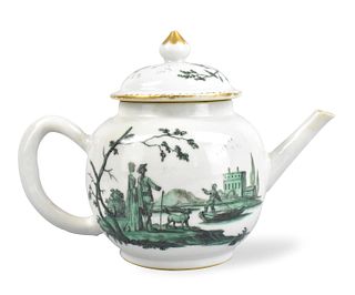 Chinese London Decorated Teapot and Cover,18th C.