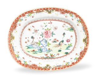 Chinese Export Famille Rose Plate w/Birds, 18th C.