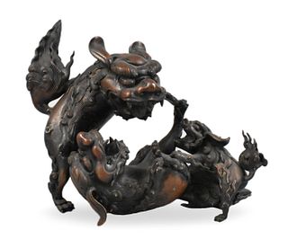 Chinese Bronze Foo Lion Figures,19th C.