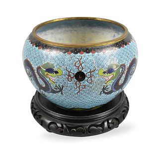 Chinese Cloissone Alm Bowl w/ Dragon, ROC Period
