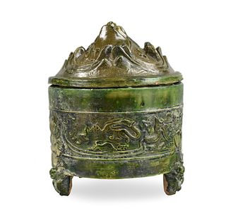 Chinese Green Glazed Covered "Lian", Han D.