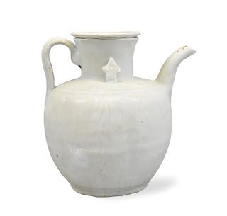 Chinese Qingbai Glazed Wine Pot & Cover, Song D.