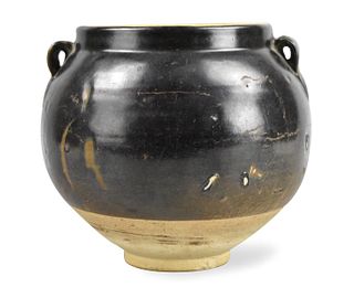 Chinese Henan Black Glazed Jar, Yuan Dynasty