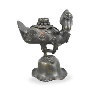 Chinese Cast Bronze Duck Incense Burner, Qing D.