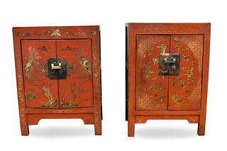 Pair of Chinese Gilt Lacquered Wood Cabinet,Qing D