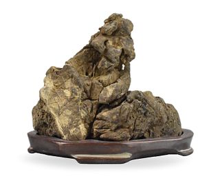 Chinese Scholar Rock & Stand, Qing Dynasty