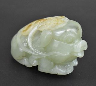 Chinese Jade Carved Pig Figure, Qing Dynasty
