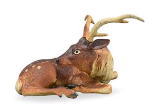 Japanese Porcelain Deer Figure, Meiji Period