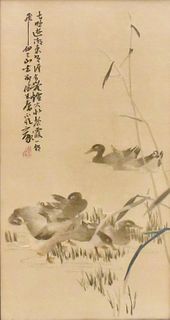 Chinese Framed Embroidery of Mandarin Ducks