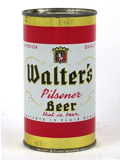 1960 Walter's Pilsener Beer 12oz 144-23b Bank Top Eau Claire, Wisconsin