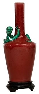 Chinese Yaolingzun Flambe Glazed Porcelain Vase with Stand