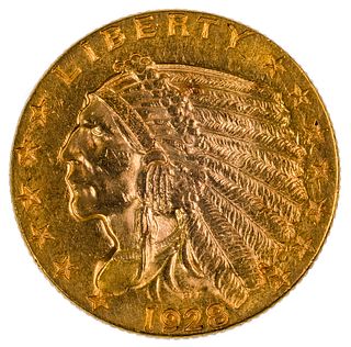 1928 $2 1/2 Gold AU