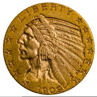 1909 $5 Gold AU