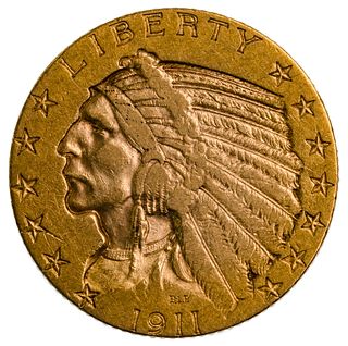 1911-S $5 Gold VF