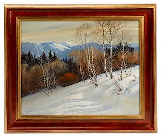 Don Bemco Bennett Winter Oil Painting, Signed