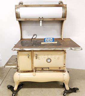 DICKSON EARLY FOUNDRY CO DICKSON CITY PA ENAMELED CAST IRON COOK STOVE 63"H X 52"W X 31"D