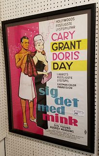 FRAMED GERMAN MOVIE POSTER "THAT TOUCH OF MINK" 35" X 26"