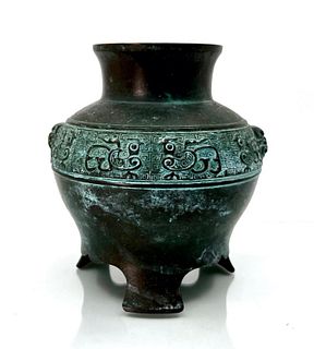 Small Chinese Archaic Style Bronze Vessel