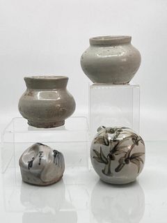 4 Chinese Antique Stoneware Pieces