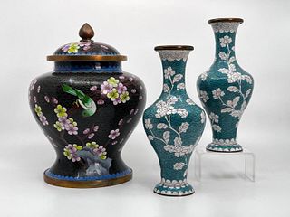 3 Chinese Cloisonne Pieces
